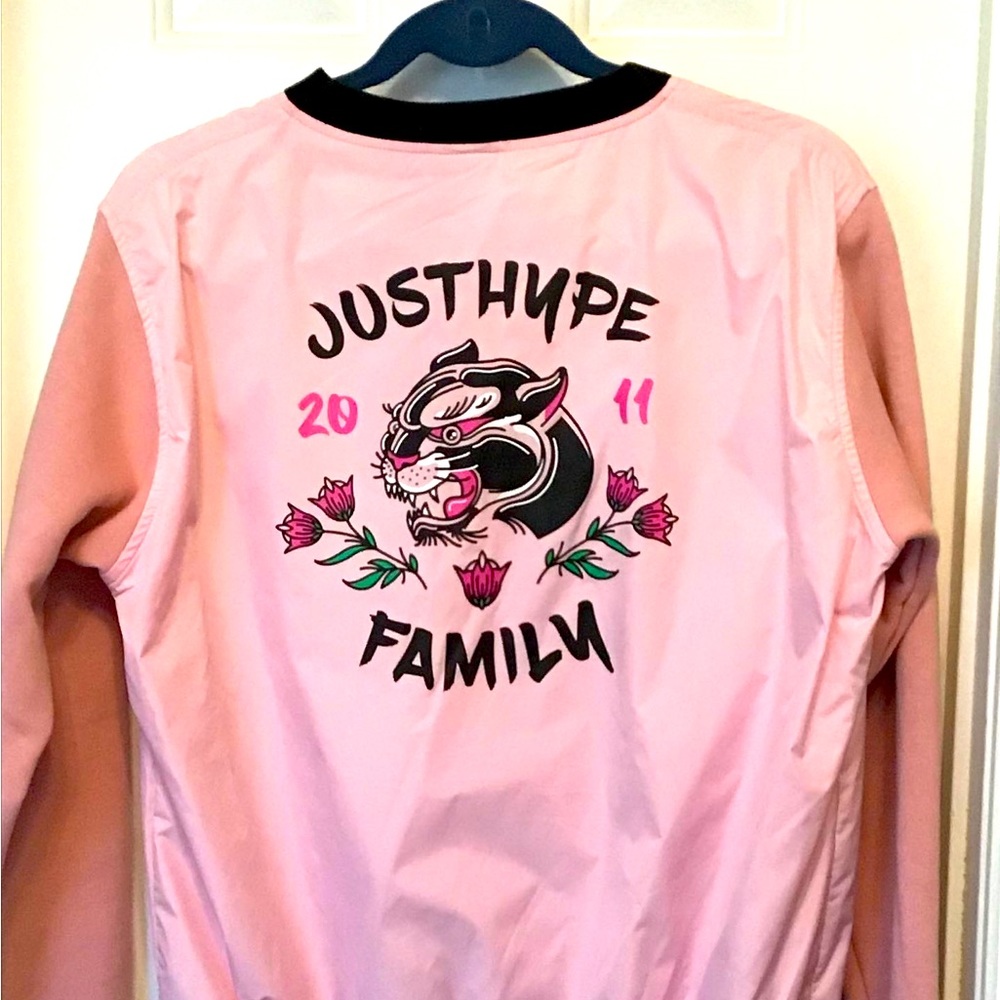 HYPE Mens Just Hype 2011 Family Long Sleeve Shirt Reglan Sweatshirt Pink Small